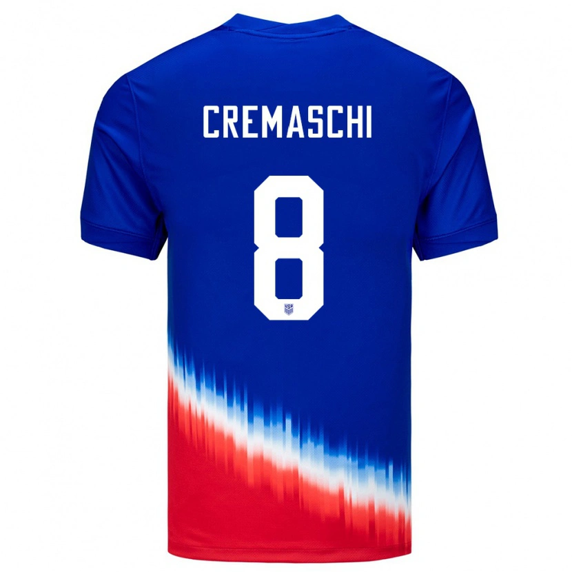 Danxen Niño Camiseta Estados Unidos Benja Cremaschi #8 Azul 2ª Equipación 24-26 La Camisa México