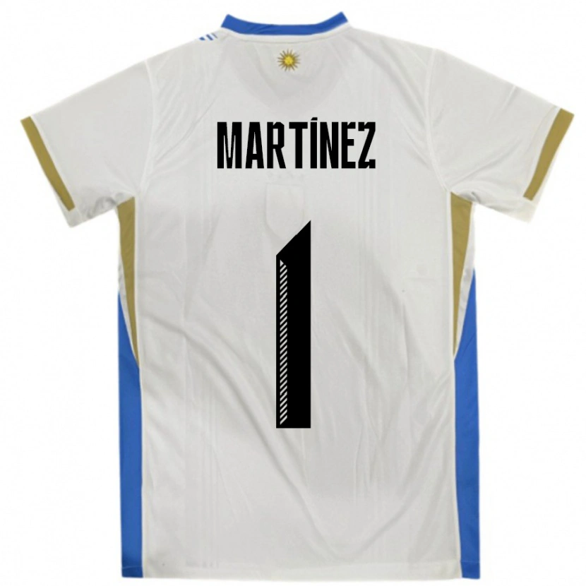 Danxen Niño Camiseta Uruguay Kevin Martínez #1 Blanco Azul 2ª Equipación 24-26 La Camisa México