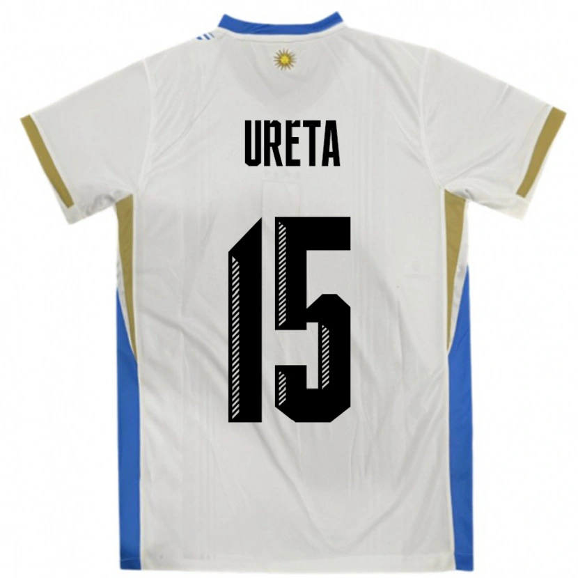 Danxen Niño Camiseta Uruguay Mateo Ureta #15 Blanco Azul 2ª Equipación 24-26 La Camisa México