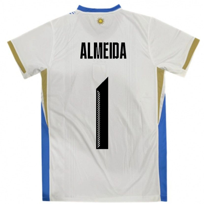 Danxen Niño Camiseta Uruguay Martin Almeida #1 Blanco Azul 2ª Equipación 24-26 La Camisa México