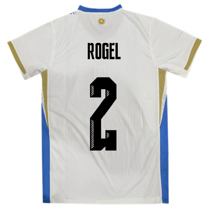 Danxen Niño Camiseta Uruguay Agustin Rogel #2 Blanco Azul 2ª Equipación 24-26 La Camisa México