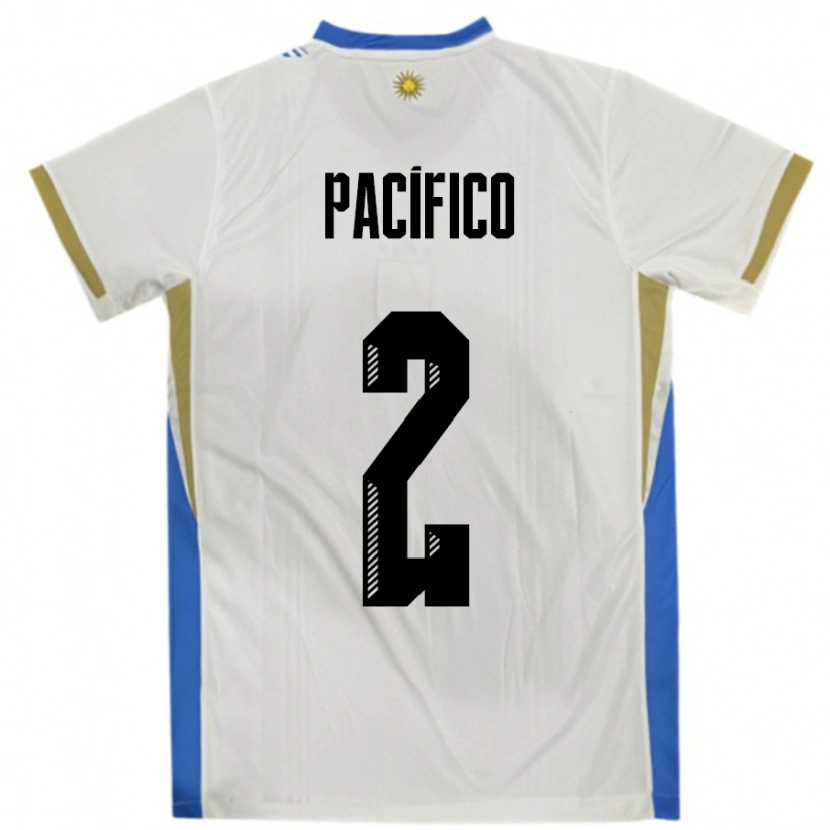 Danxen Niño Camiseta Uruguay Patricio Pacifico #2 Blanco Azul 2ª Equipación 24-26 La Camisa México