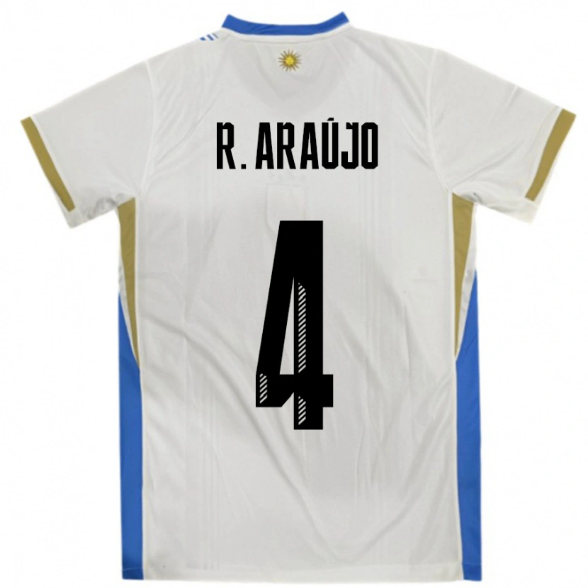 Danxen Niño Camiseta Uruguay Ronald Araujo #4 Blanco Azul 2ª Equipación 24-26 La Camisa México