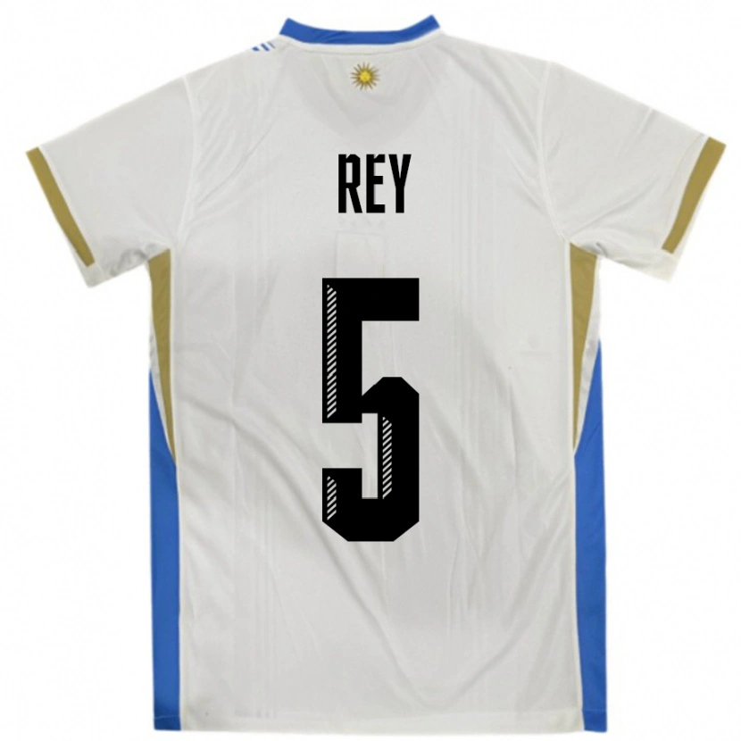 Danxen Niño Camiseta Uruguay Rodrigo Rey #5 Blanco Azul 2ª Equipación 24-26 La Camisa México