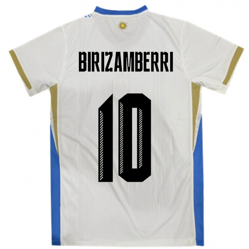 Danxen Niño Camiseta Uruguay Carolina Birizamberri #10 Blanco Azul 2ª Equipación 24-26 La Camisa México