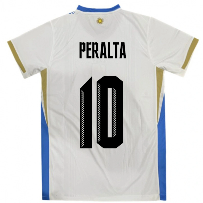 Danxen Niño Camiseta Uruguay Mateo Peralta #10 Blanco Azul 2ª Equipación 24-26 La Camisa México