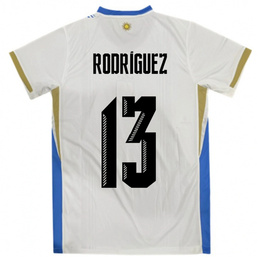 Danxen Niño Camiseta Uruguay Agustin Rodriguez #13 Blanco Azul 2ª Equipación 24-26 La Camisa México