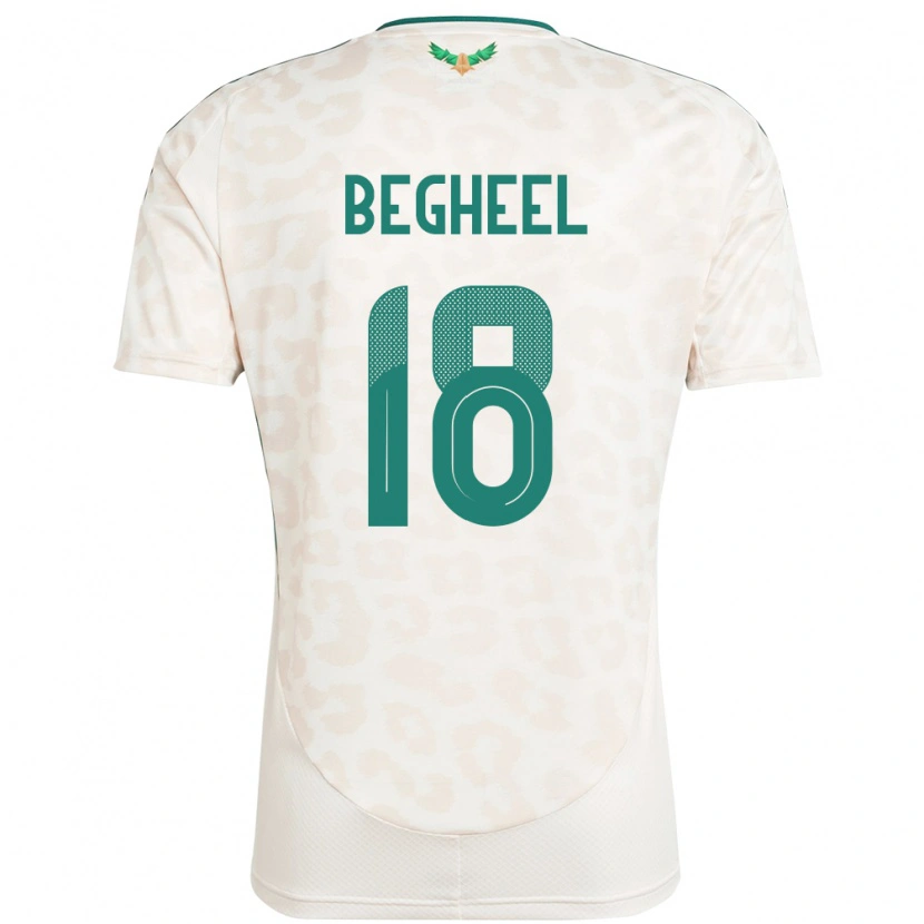 Danxen Niño Camiseta Arabia Saudita Qasem Begheel #18 Blanco 2ª Equipación 24-26 La Camisa México