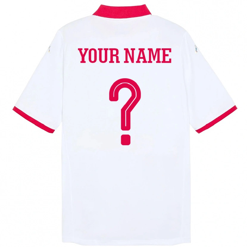 Danxen Niño Camiseta Túnez Su Nombre #0 Blanco 2ª Equipación 24-26 La Camisa México