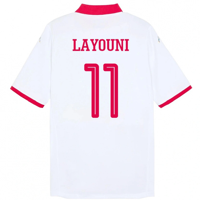 Danxen Niño Camiseta Túnez Amor Layouni #11 Blanco 2ª Equipación 24-26 La Camisa México