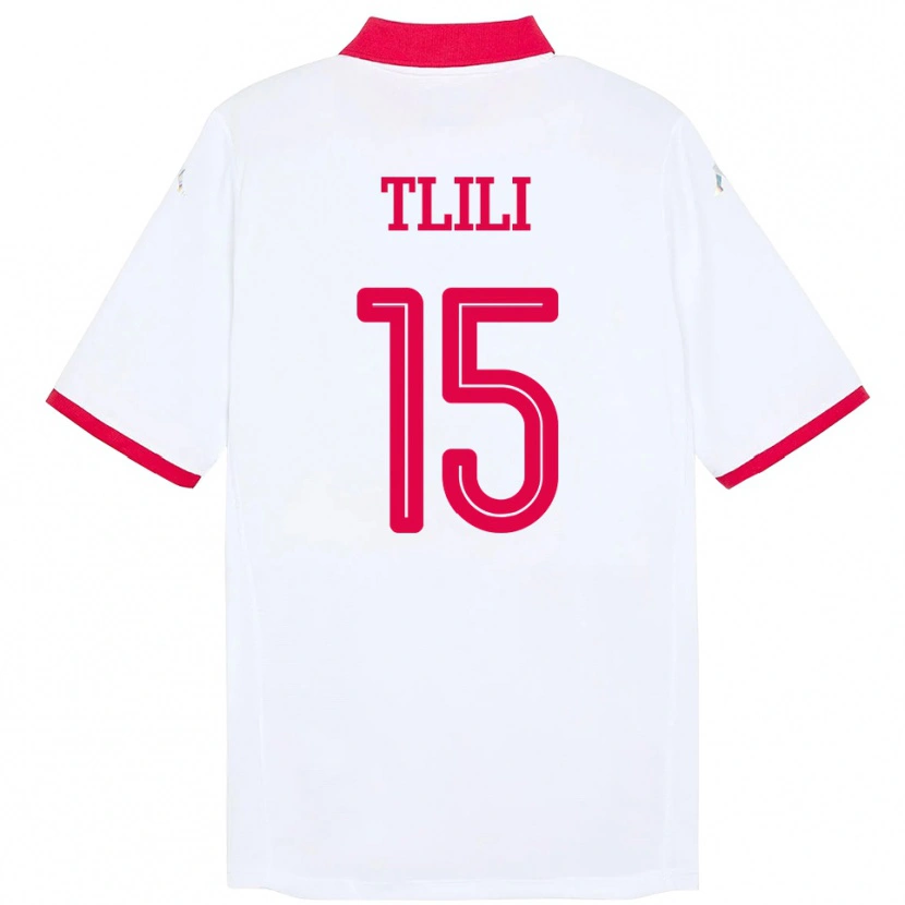 Danxen Niño Camiseta Túnez Mehdi Tlili #15 Blanco 2ª Equipación 24-26 La Camisa México