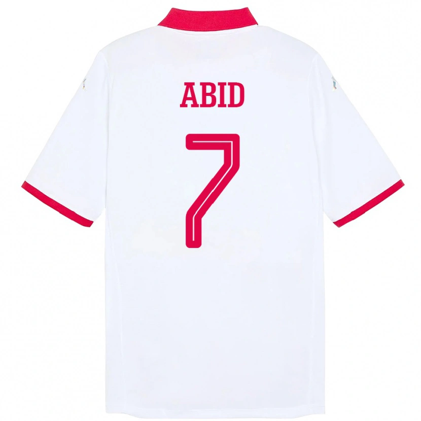 Danxen Niño Camiseta Túnez Aziz Abid #7 Blanco 2ª Equipación 24-26 La Camisa México