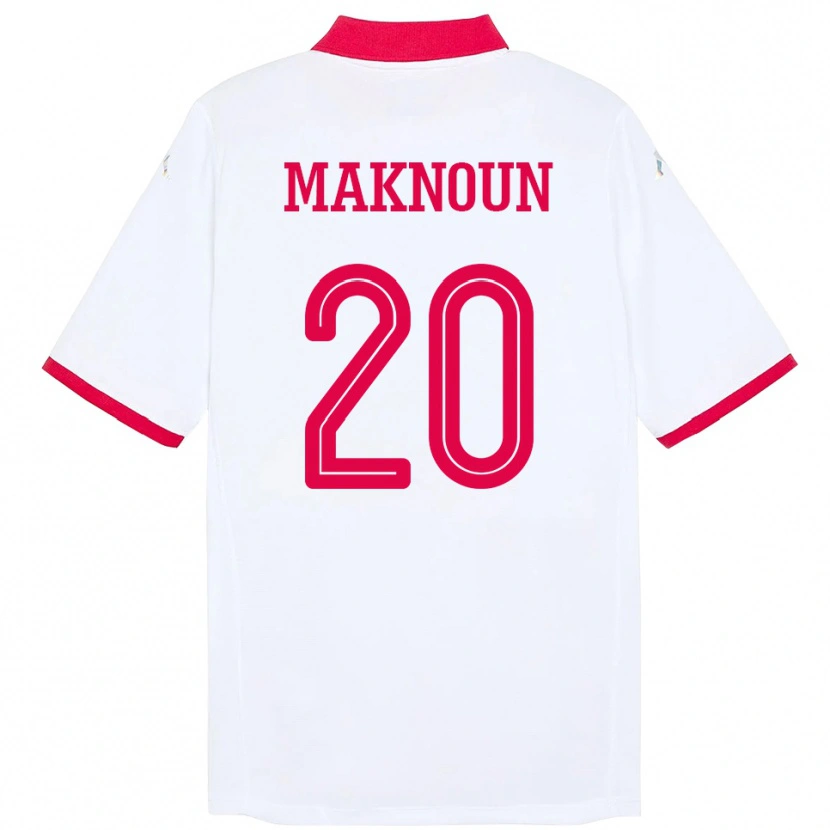 Danxen Niño Camiseta Túnez Leila Maknoun #20 Blanco 2ª Equipación 24-26 La Camisa México