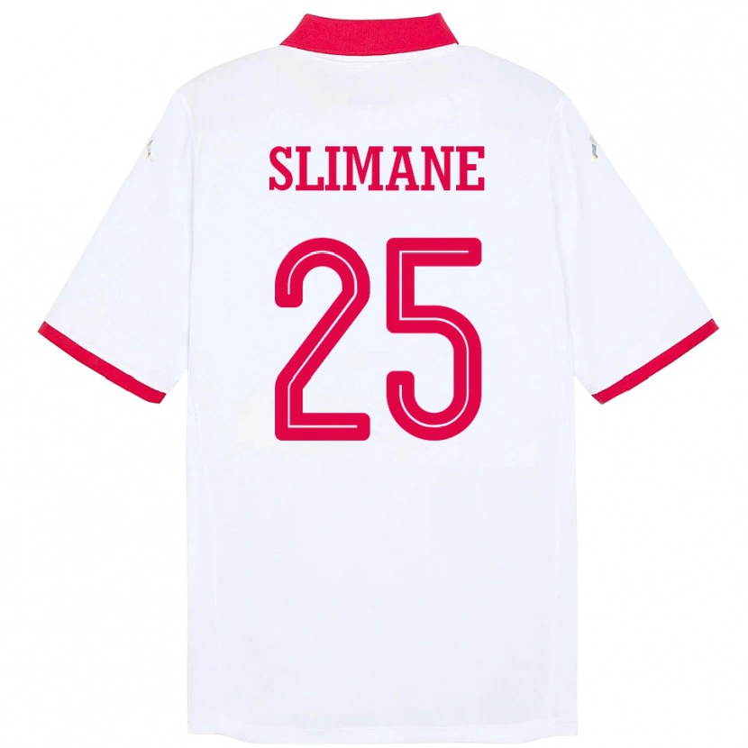 Danxen Niño Camiseta Túnez Anis Ben Slimane #25 Blanco 2ª Equipación 24-26 La Camisa México
