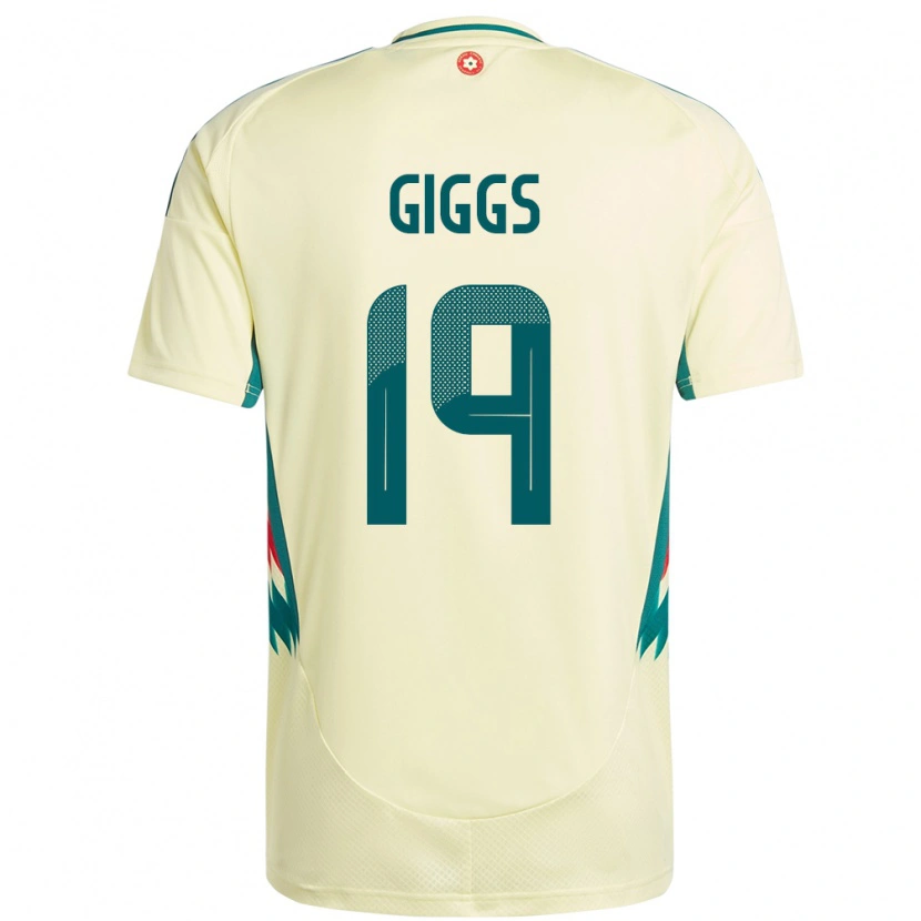 Danxen Niño Camiseta Gales Zach Giggs #19 Beige Amarillo 2ª Equipación 24-26 La Camisa México
