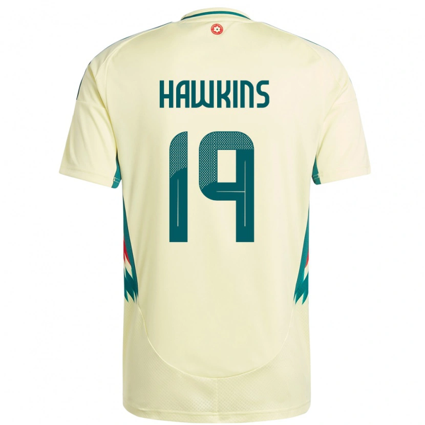 Danxen Niño Camiseta Gales Max Hawkins #19 Beige Amarillo 2ª Equipación 24-26 La Camisa México