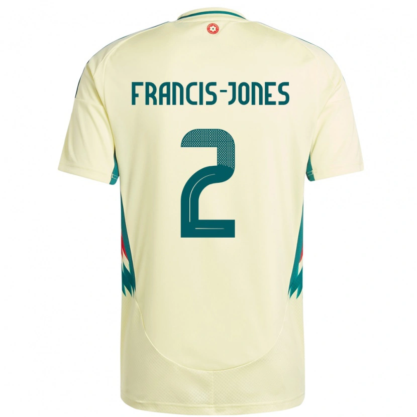 Danxen Niño Camiseta Gales Maria Francis Jones #2 Beige Amarillo 2ª Equipación 24-26 La Camisa México
