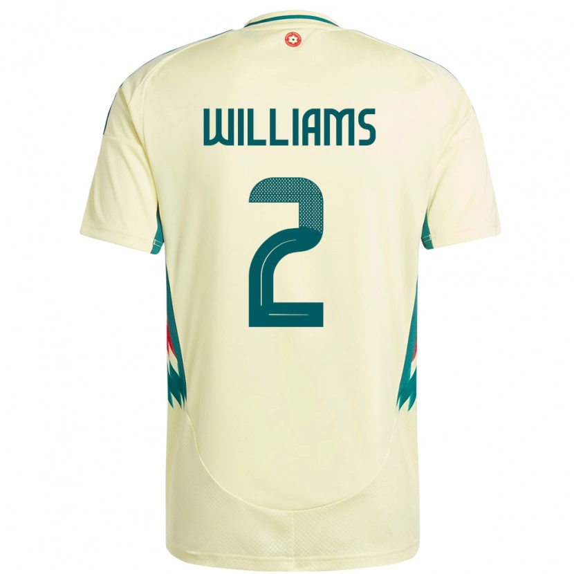 Danxen Niño Camiseta Gales Morgan Williams #2 Beige Amarillo 2ª Equipación 24-26 La Camisa México