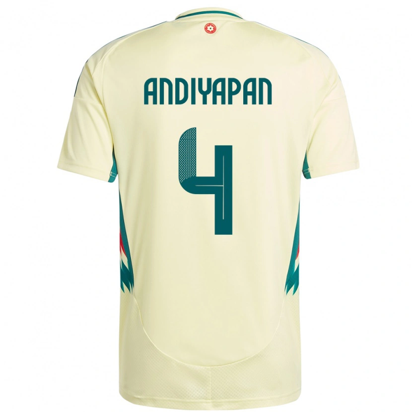 Danxen Niño Camiseta Gales William Andiyapan #4 Beige Amarillo 2ª Equipación 24-26 La Camisa México
