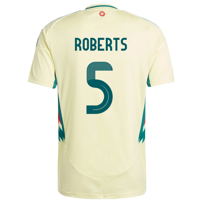 Danxen Niño Camiseta Gales Rhiannon Roberts #5 Beige Amarillo 2ª Equipación 24-26 La Camisa México