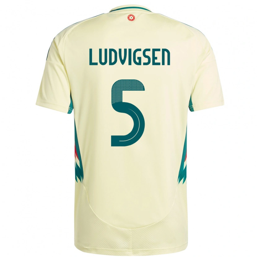 Danxen Niño Camiseta Gales Kai Ludvigsen #5 Beige Amarillo 2ª Equipación 24-26 La Camisa México
