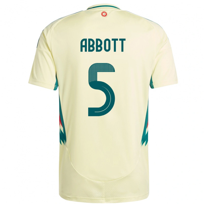 Danxen Niño Camiseta Gales George Abbott #5 Beige Amarillo 2ª Equipación 24-26 La Camisa México