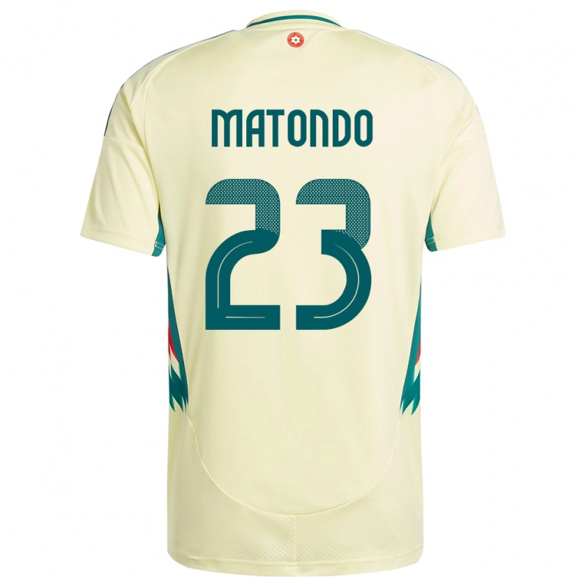 Danxen Niño Camiseta Gales Rabbi Matondo #23 Beige Amarillo 2ª Equipación 24-26 La Camisa México