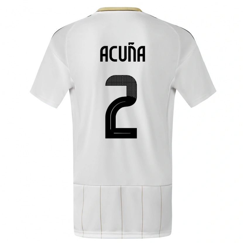 Danxen Niño Camiseta Costa Rica Sebastián Acuña #2 Blanco 2ª Equipación 24-26 La Camisa México