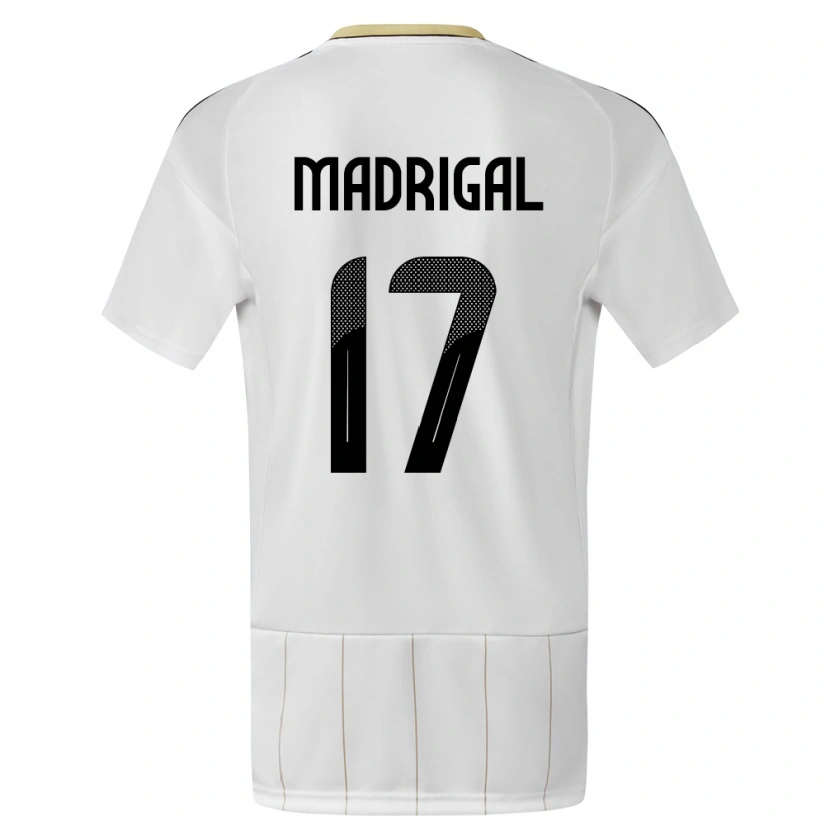 Danxen Niño Camiseta Costa Rica Warren Madrigal #17 Blanco 2ª Equipación 24-26 La Camisa México