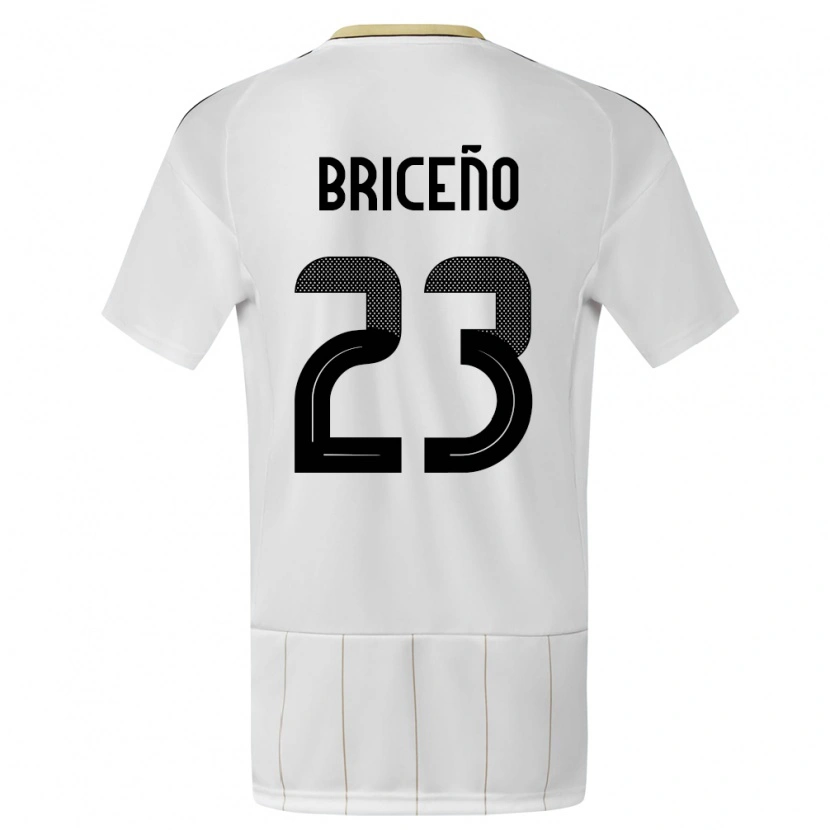 Danxen Niño Camiseta Costa Rica Kevin Briceño #23 Blanco 2ª Equipación 24-26 La Camisa México