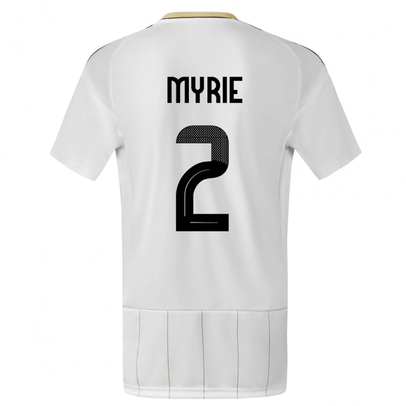 Danxen Niño Camiseta Costa Rica Kenan Myrie #2 Blanco 2ª Equipación 24-26 La Camisa México