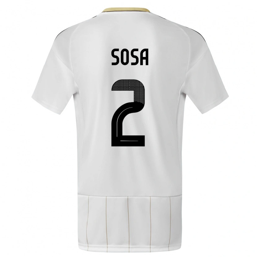 Danxen Niño Camiseta Costa Rica Yerlan Sosa #2 Blanco 2ª Equipación 24-26 La Camisa México