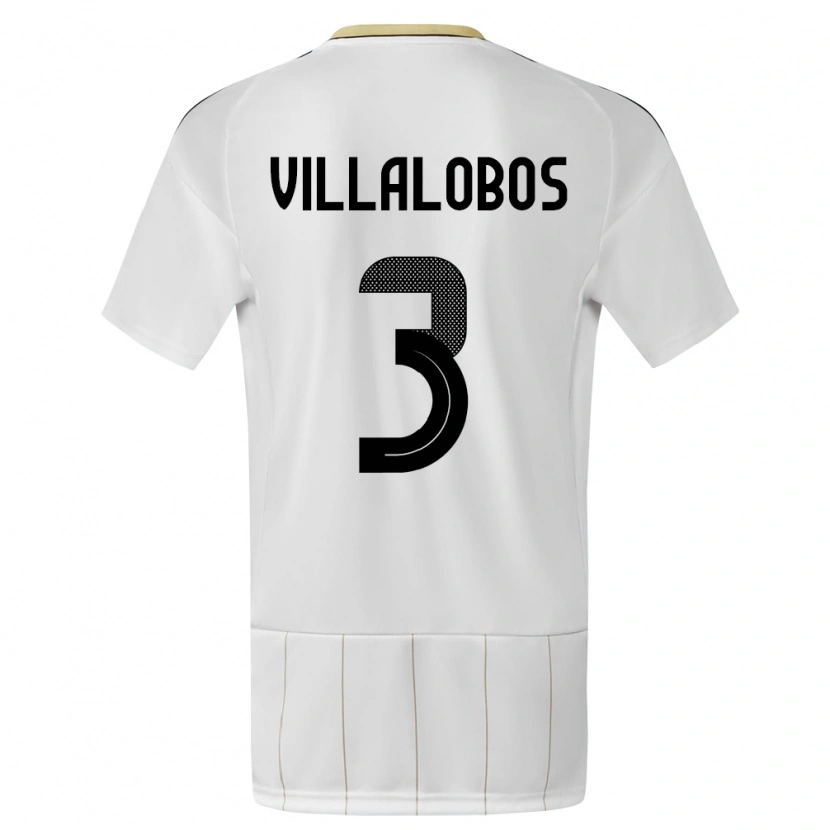 Danxen Niño Camiseta Costa Rica Guillermo Villalobos #3 Blanco 2ª Equipación 24-26 La Camisa México
