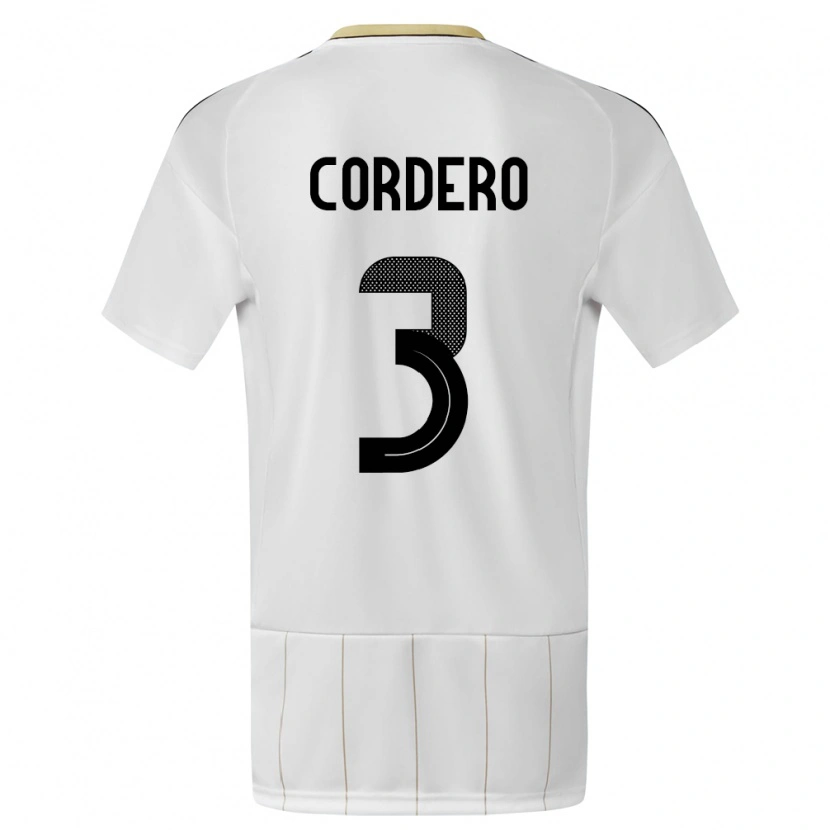 Danxen Niño Camiseta Costa Rica Thiago Cordero #3 Blanco 2ª Equipación 24-26 La Camisa México
