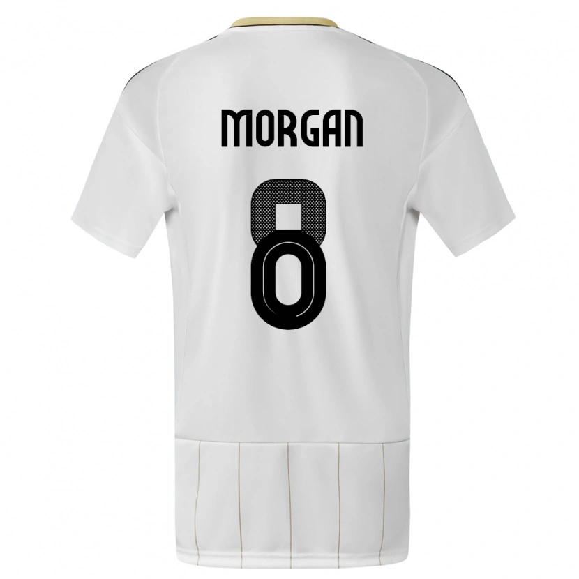 Danxen Niño Camiseta Costa Rica Hakeem Morgan #8 Blanco 2ª Equipación 24-26 La Camisa México