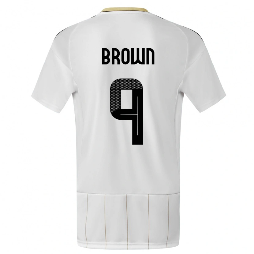 Danxen Niño Camiseta Costa Rica Marcos Brown #9 Blanco 2ª Equipación 24-26 La Camisa México