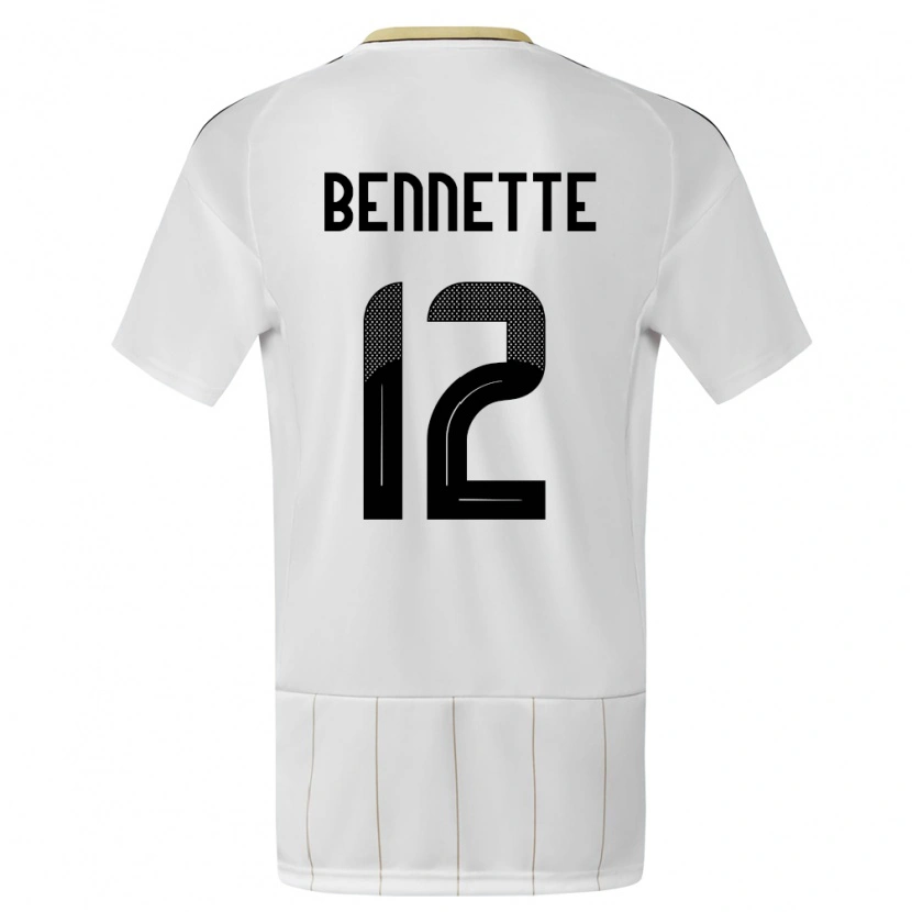 Danxen Niño Camiseta Costa Rica Nick Bennette #12 Blanco 2ª Equipación 24-26 La Camisa México