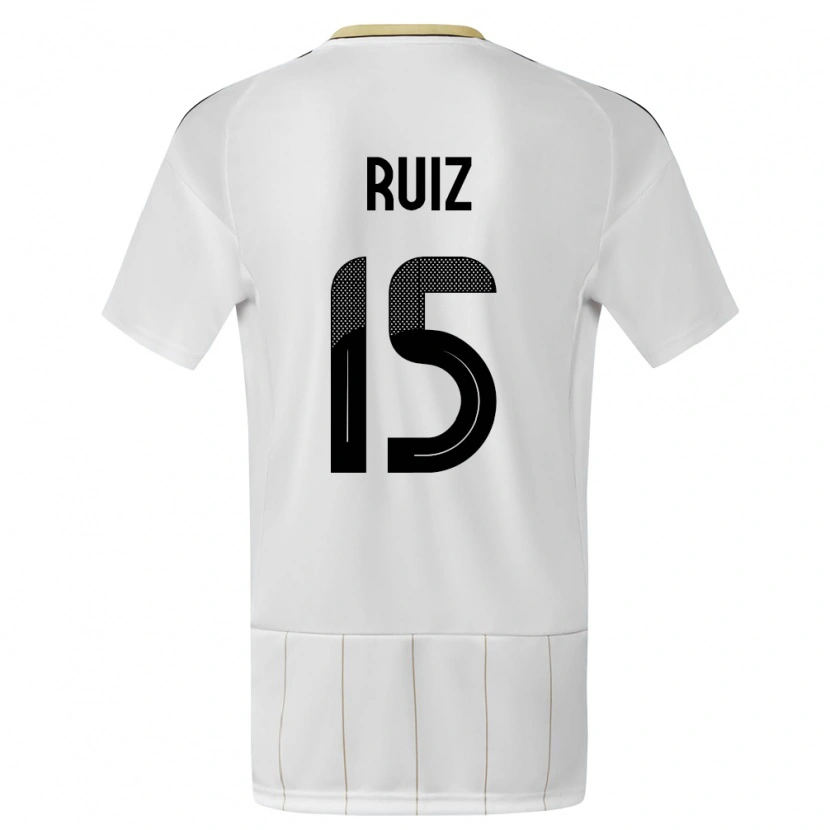 Danxen Niño Camiseta Costa Rica John Ruiz #15 Blanco 2ª Equipación 24-26 La Camisa México
