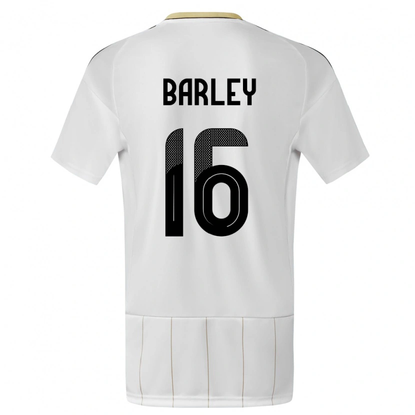 Danxen Niño Camiseta Costa Rica Ethan Barley #16 Blanco 2ª Equipación 24-26 La Camisa México