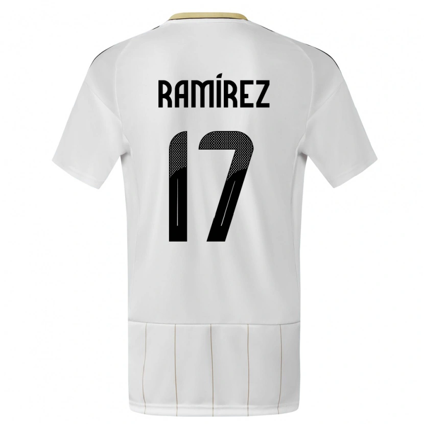 Danxen Niño Camiseta Costa Rica Dylan Ramírez #17 Blanco 2ª Equipación 24-26 La Camisa México