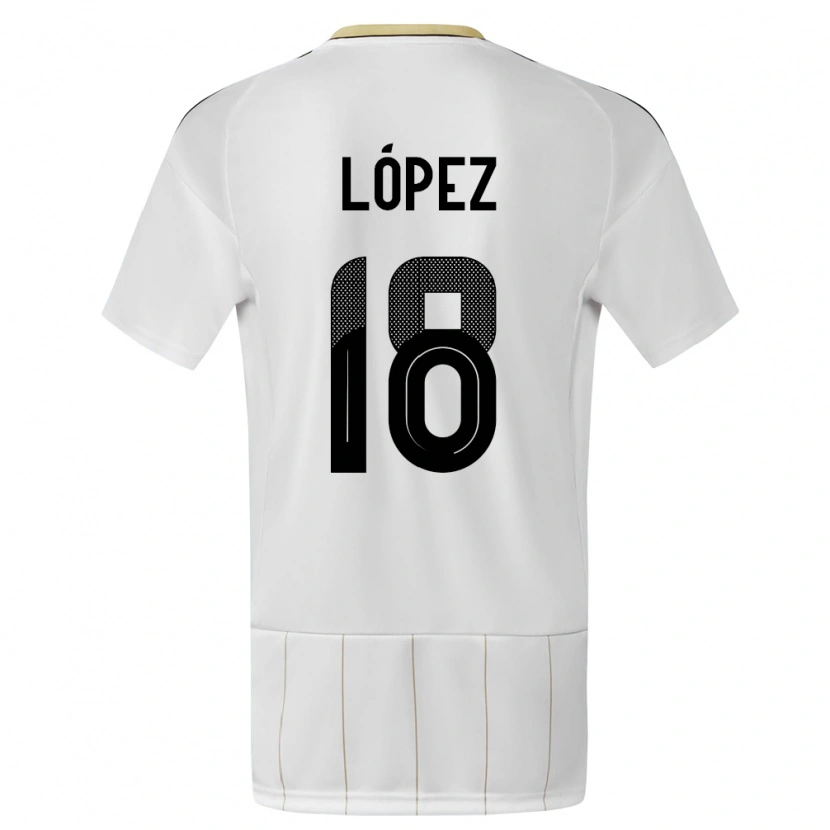 Danxen Niño Camiseta Costa Rica Jafeth López #18 Blanco 2ª Equipación 24-26 La Camisa México
