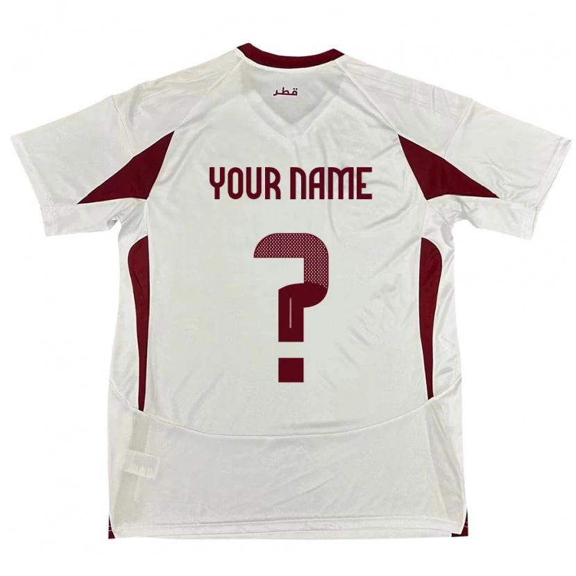 Danxen Niño Camiseta Catar Su Nombre #0 Blanco 2ª Equipación 24-26 La Camisa México