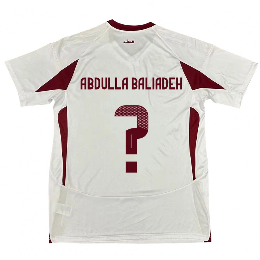 Danxen Niño Camiseta Catar Yousef Abdulla Baliadeh #0 Blanco 2ª Equipación 24-26 La Camisa México