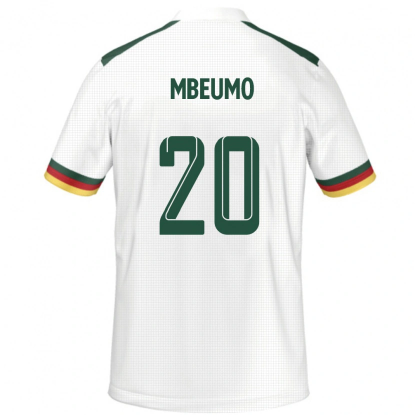 Danxen Niño Camiseta Camerún Bryan Mbeumo #20 Blanco 2ª Equipación 24-26 La Camisa México
