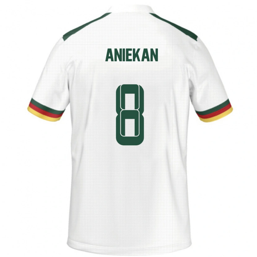 Danxen Niño Camiseta Camerún Stephan Aniekan #8 Blanco 2ª Equipación 24-26 La Camisa México
