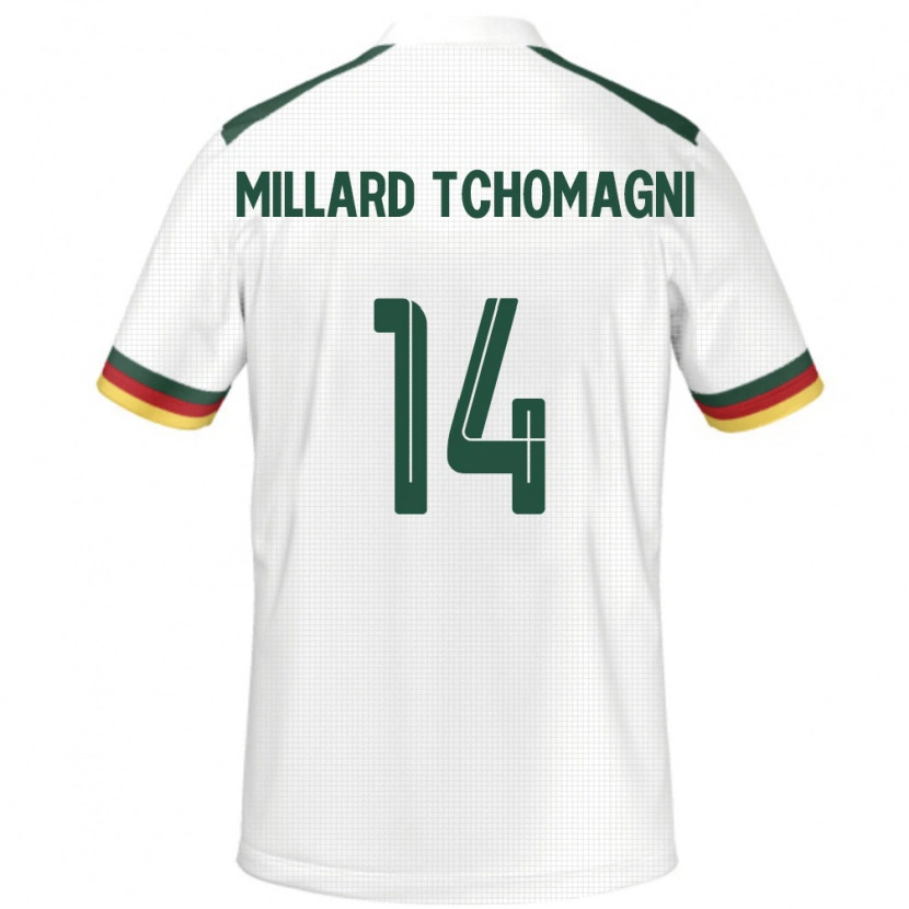 Danxen Niño Camiseta Camerún Samuel Millard Tchomagni #14 Blanco 2ª Equipación 24-26 La Camisa México