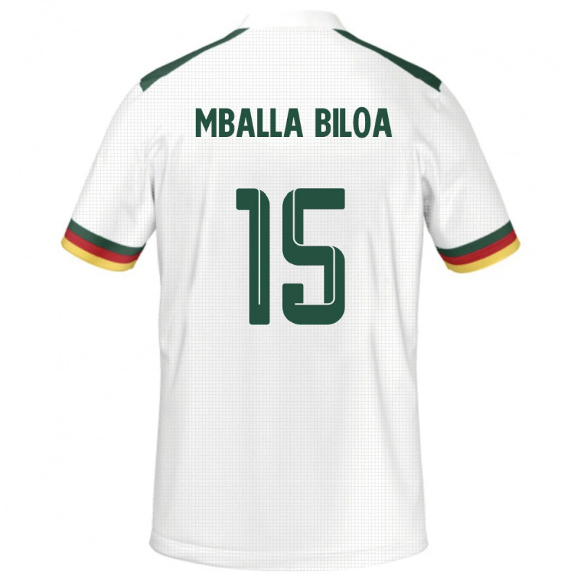Danxen Niño Camiseta Camerún Jules Victor Mballa Biloa #15 Blanco 2ª Equipación 24-26 La Camisa México