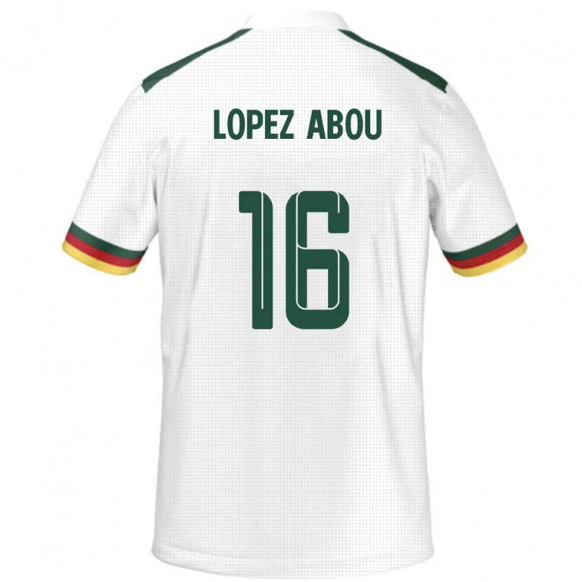 Danxen Niño Camiseta Camerún Junior Lopez Abou #16 Blanco 2ª Equipación 24-26 La Camisa México