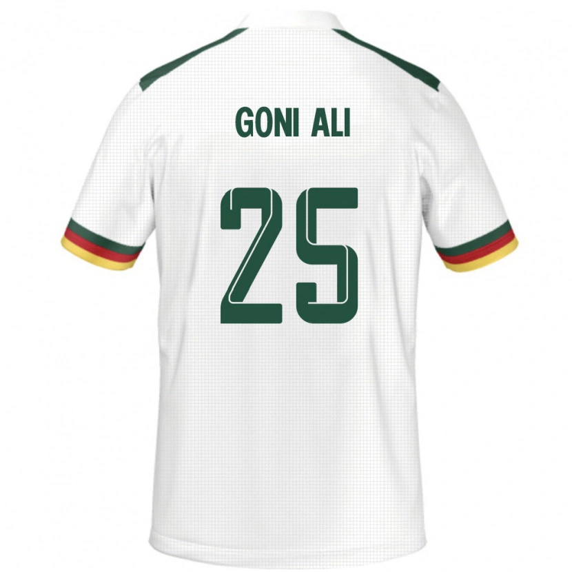 Danxen Niño Camiseta Camerún Goni Ali #25 Blanco 2ª Equipación 24-26 La Camisa México