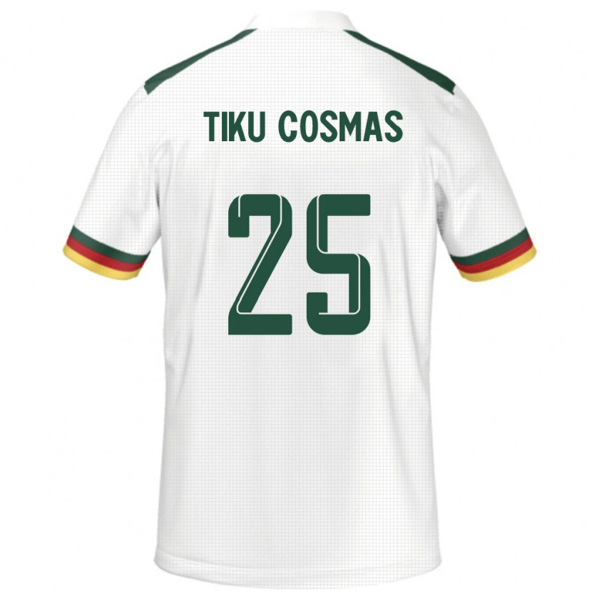 Danxen Niño Camiseta Camerún Ayuck Tiku Cosmas #25 Blanco 2ª Equipación 24-26 La Camisa México